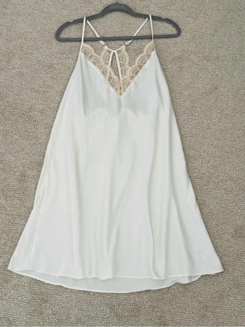FLORA NIKROOZ Women's Sz Xl  Gabby Charmeuse Chemise Lace Nightgown
